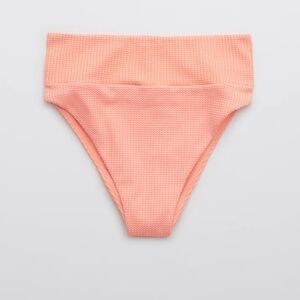 Peachy Coral Aerie Cheeky High-Waisted Bikini Bottom
